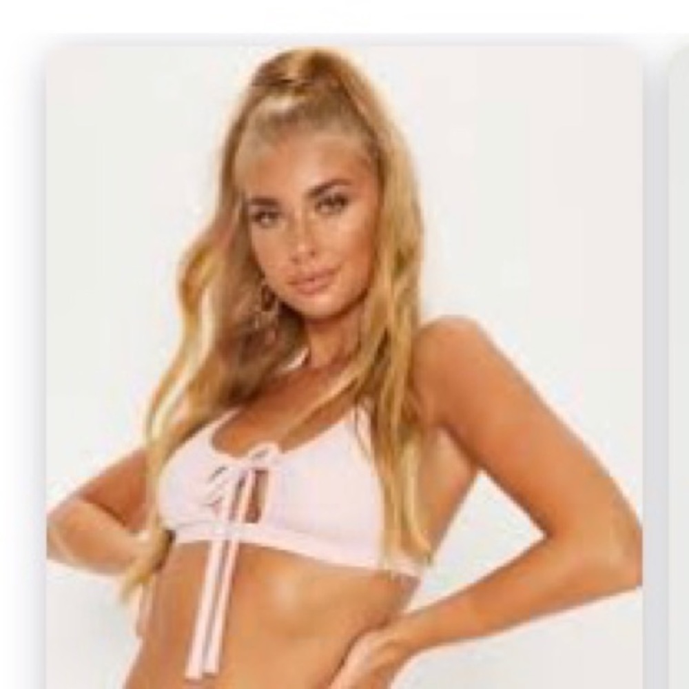 Brand new - baby pink tie bikini top LAST CHANCE